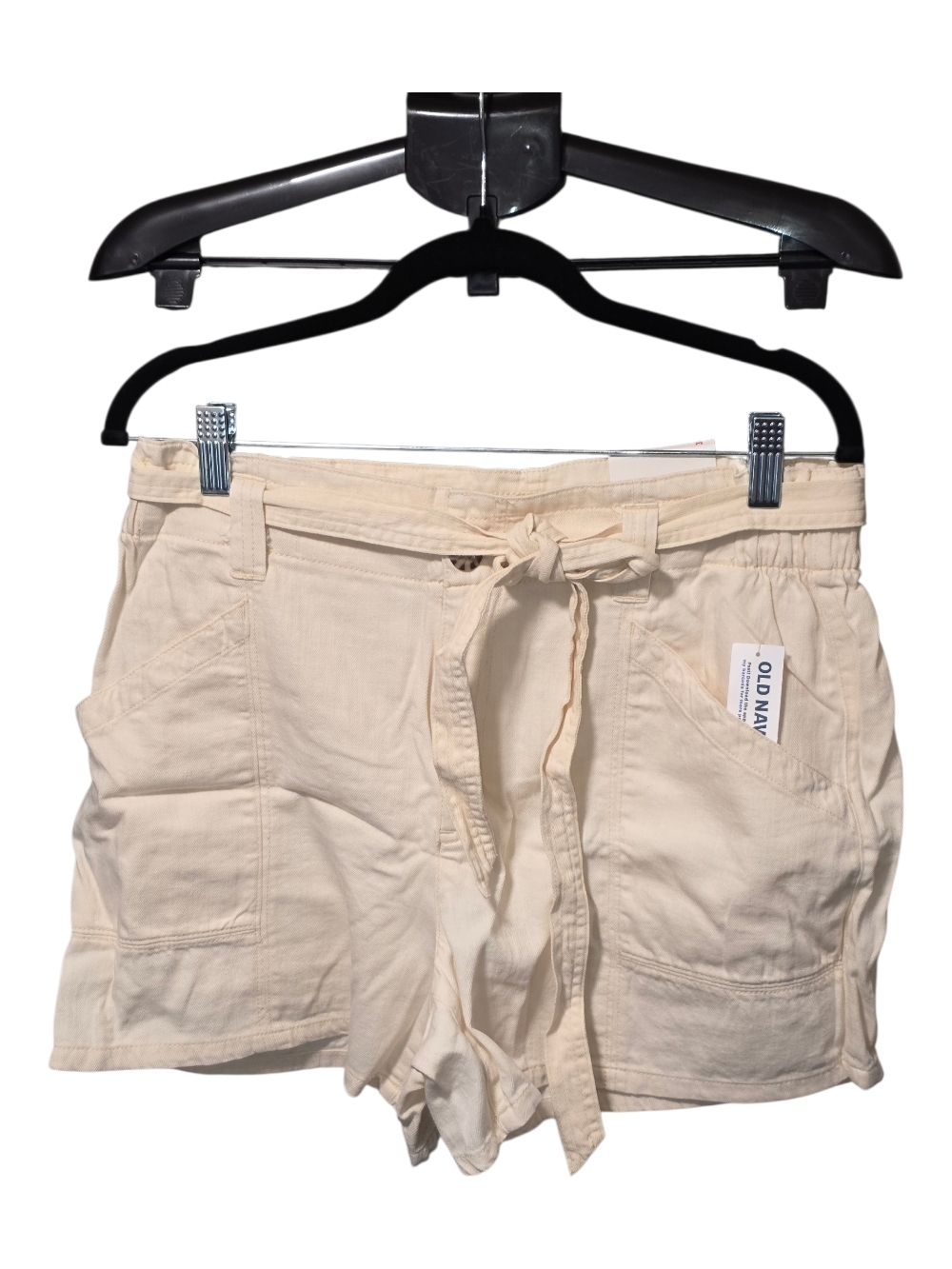 Old Navy Cream High-Rise Tie-Waist Women's Shorts